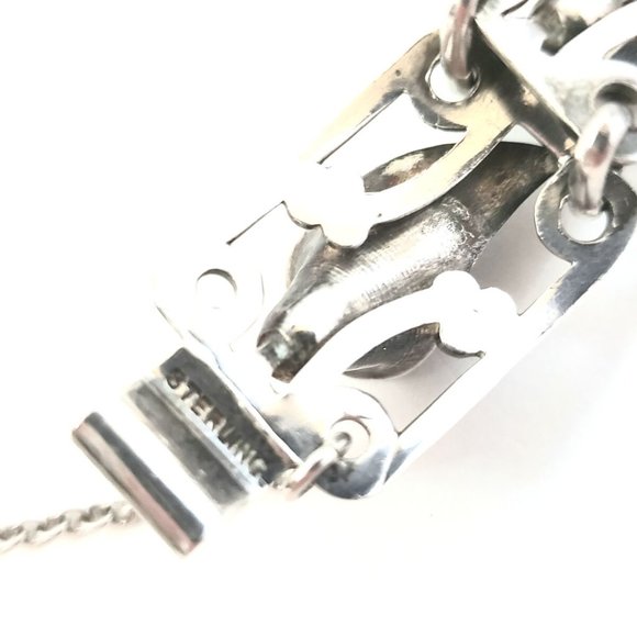 Sterling Silver Calla Lily Panel Link Bracelet - Picture 7 of 7